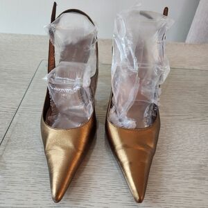 Anne Klein Gold Slingback Heels
